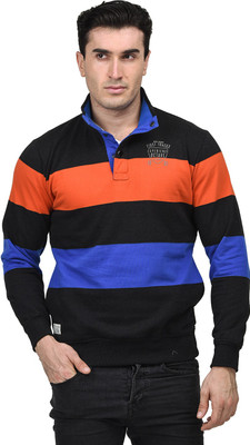 

Octave Full Sleeve Striped Men's Sweatshirt, Black