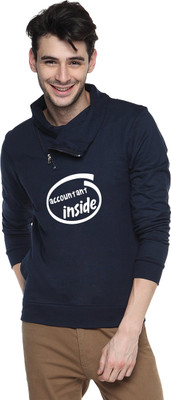 

Campus Sutra Full Sleeve Printed Men Sweatshirt, Navy blue