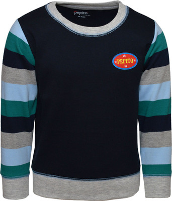 

Pepito Full Sleeve Solid Boys Sweatshirt, Navy