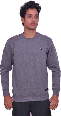 

LEAF Full Sleeve Solid Men's Sweatshirt, Grey