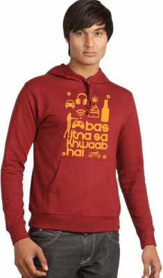 

Campus Sutra Full Sleeve Printed Men Sweatshirt, Maroon