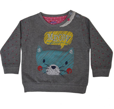 

Pepito Full Sleeve Printed Baby Girls Sweatshirt, Grey