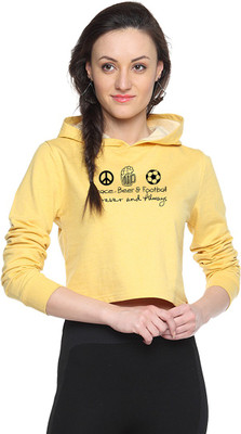 

Campus Sutra Full Sleeve Printed Women Sweatshirt, Yellow