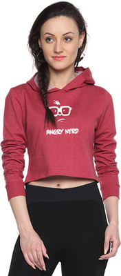 

Campus Sutra Full Sleeve Printed Women Sweatshirt, Maroon
