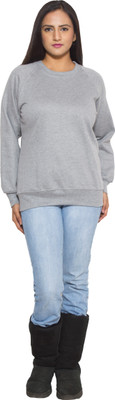 

Finesse Full Sleeve Solid Women' Sweatshirt, Grey