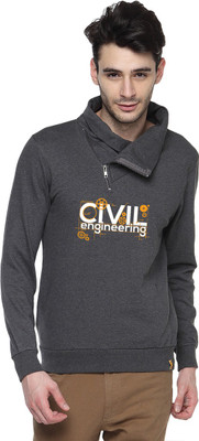 

Campus Sutra Full Sleeve Printed Men Sweatshirt, Charcoal