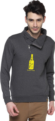 

Campus Sutra Full Sleeve Printed Men Sweatshirt, Charcoal