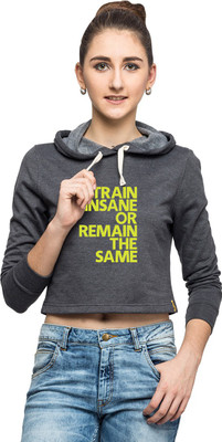 

Campus Sutra Full Sleeve Printed Women Sweatshirt, Charcoal