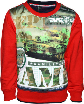 

Vinenzia Full Sleeve Printed Boys Sweatshirt, Red