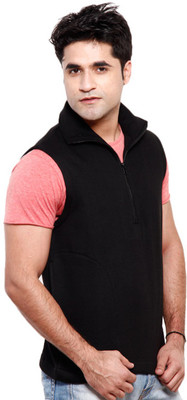 

Casual Tees Sleeveless Solid Men's Sweatshirt, Black