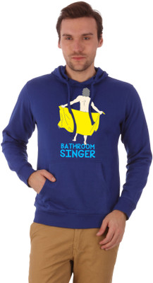 Campus Sutra Full Sleeve Solid Men Sweatshirt, Royal blue