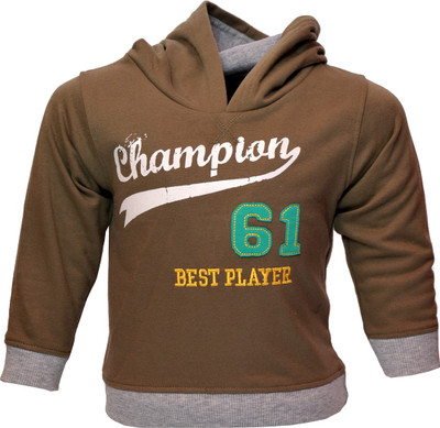

Pepito Full Sleeve Embellished Baby Boys Sweatshirt, Brown
