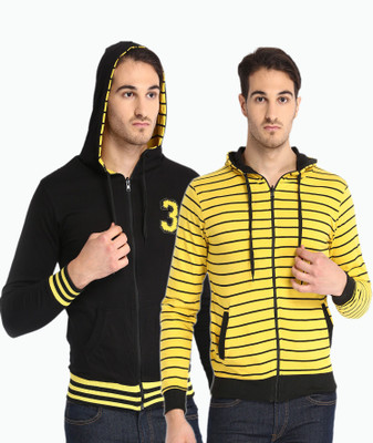 

Sports 52 Wear Full Sleeve Striped Men's Sweatshirt, Yellow.