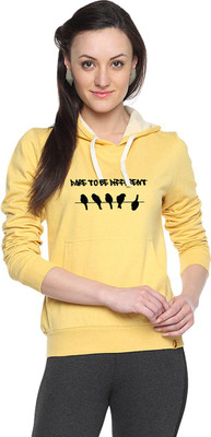 

Campus Sutra Full Sleeve Printed Women Sweatshirt, Yellow