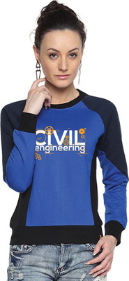 

Campus Sutra Full Sleeve Printed Women Sweatshirt, Royal blue