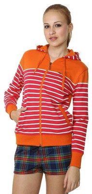 

Miss Grace Full Sleeve Striped Women's Sweatshirt, Pink