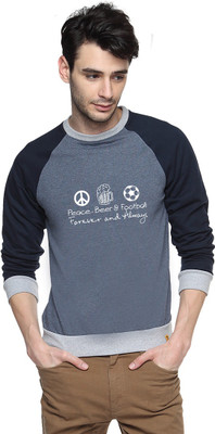 

Campus Sutra Full Sleeve Printed Men Sweatshirt, Denim