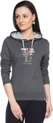 

Campus Sutra Full Sleeve Printed Women Sweatshirt, Charcoal