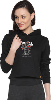 

Campus Sutra Full Sleeve Printed Women Sweatshirt, Black