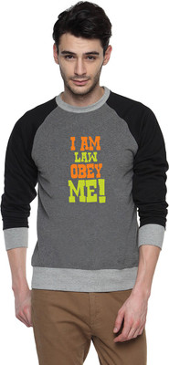

Campus Sutra Full Sleeve Printed Men Sweatshirt, Charcoal