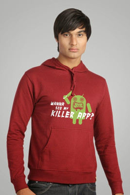 

Campus Sutra Full Sleeve Printed Men Sweatshirt, Maroon