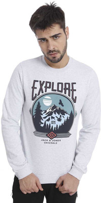 

Jack & Jones Full Sleeve Graphic Print Men' Sweatshirt, Treated white