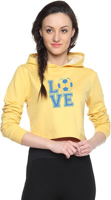 

Campus Sutra Full Sleeve Printed Women Sweatshirt, Yellow