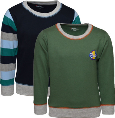 

Pepito Full Sleeve Solid Boys Sweatshirt, Green