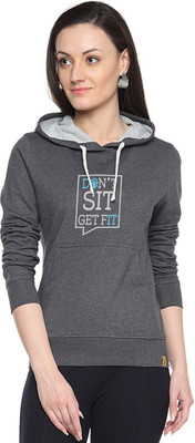 

Campus Sutra Full Sleeve Printed Women Sweatshirt, Charcoal
