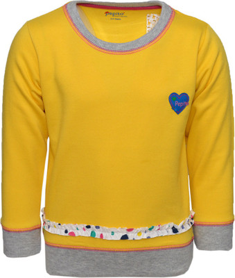 

Pepito Full Sleeve Solid Girls Sweatshirt, Yellow