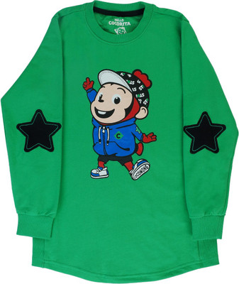 

Indirang Full Sleeve Printed Boys Sweatshirt, Green