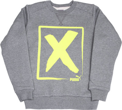 

Puma Full Sleeve Printed Boys Sweatshirt, Medium gray heather