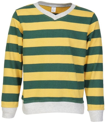 

Gkidz Full Sleeve Striped Boys Sweatshirt, Green