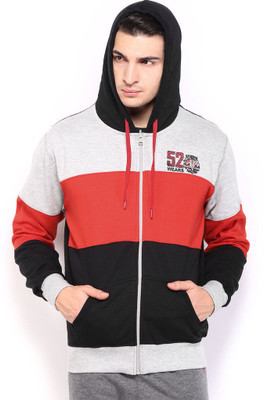 

Sports 52 Wear Full Sleeve Striped Men's Sweatshirt, Blk.red.