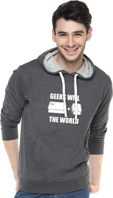 

Campus Sutra Full Sleeve Printed Men Sweatshirt, Grey