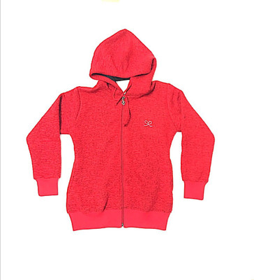 

Cuddlezz Full Sleeve Self Design Girls Sweatshirt, Red