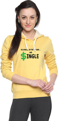 

Campus Sutra Full Sleeve Printed Women Sweatshirt, Yellow