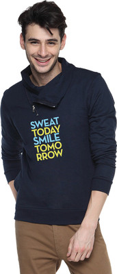 

Campus Sutra Full Sleeve Printed Men Sweatshirt, Navy blue