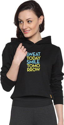

Campus Sutra Full Sleeve Printed Women Sweatshirt, Black