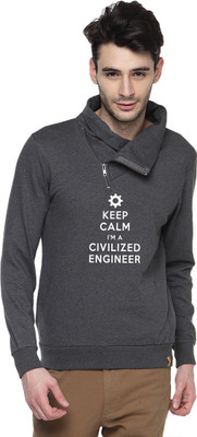 

Campus Sutra Full Sleeve Printed Men Sweatshirt, Charcoal