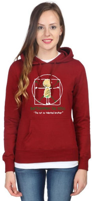 

Campus Sutra Full Sleeve Printed Women Sweatshirt, Maroon