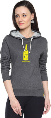 

Campus Sutra Full Sleeve Printed Women Sweatshirt, Charcoal