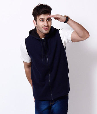 

Casual Tees Sleeveless Solid Men's Sweatshirt, Navy