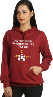 

Campus Sutra Full Sleeve Printed Women Sweatshirt, Maroon