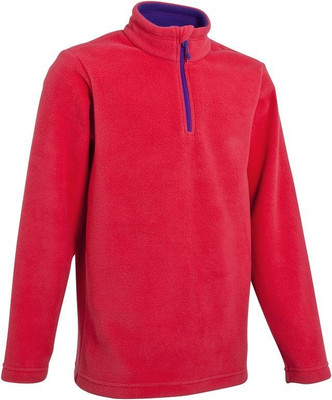 Quechua by Decathlon Full Sleeve Solid Girls Sweatshirt, Pink