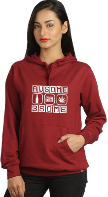 

Campus Sutra Full Sleeve Printed Women Sweatshirt, Maroon