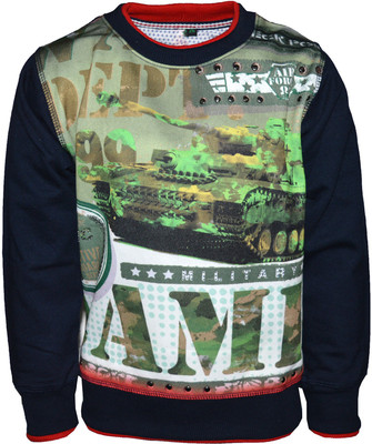 

Vinenzia Full Sleeve Printed Boys Sweatshirt, Navy blue
