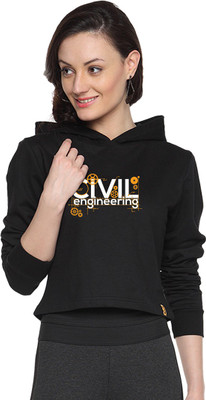 

Campus Sutra Full Sleeve Printed Women Sweatshirt, Black
