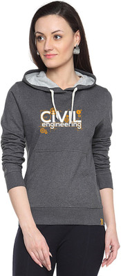 

Campus Sutra Full Sleeve Printed Women Sweatshirt, Charcoal