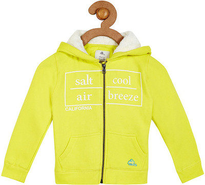 

Cherry Crumble California Full Sleeve Solid Girls Sweatshirt, Yellow